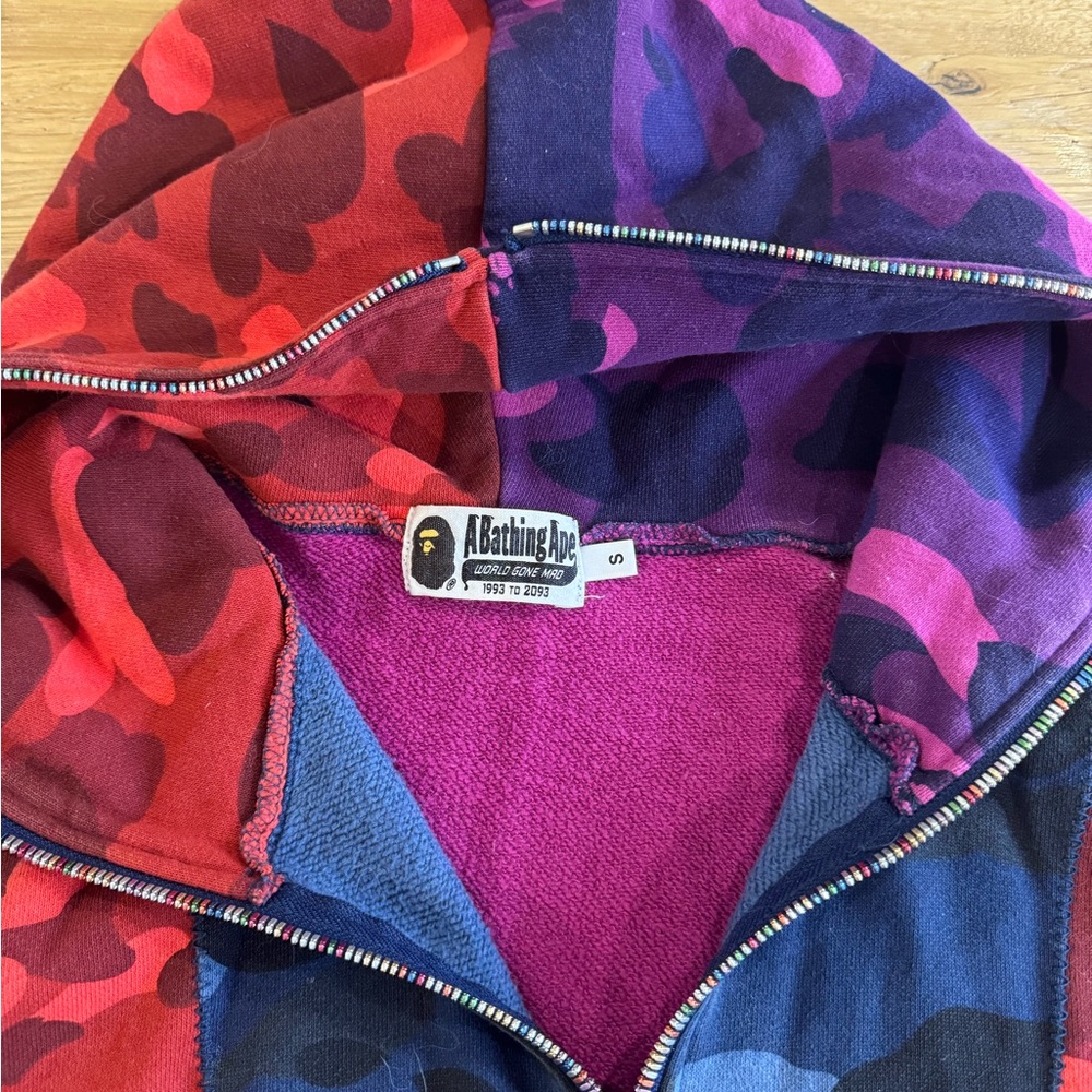 Bape Multicolor Camo Zip Up Sweater - Picture 2 of 6